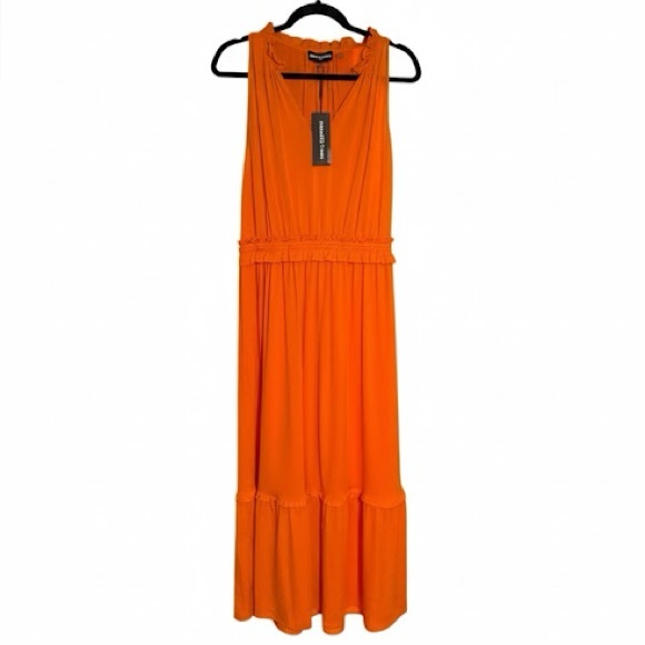 Karl Lagerfeld Dresses & Skirts - Karl Lagerfeld Paris Orange Sleeveless Tiered Maxi Dress Women’s XL NWT